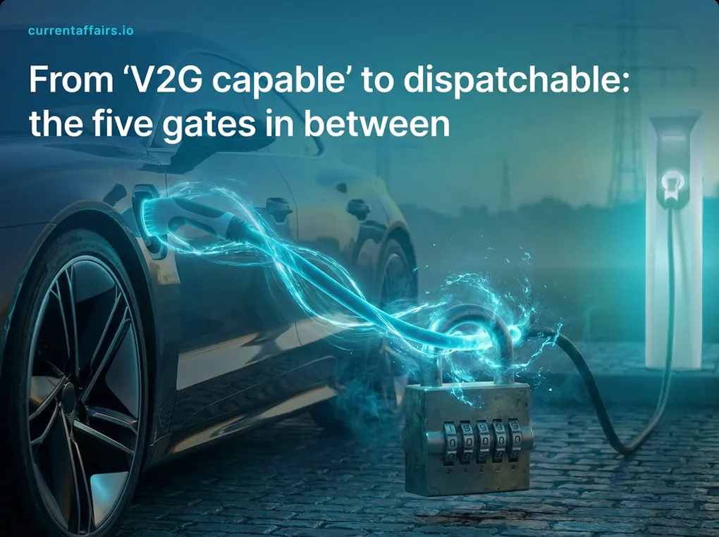 From 'V2G capable' to dispatchable — the five gates in between